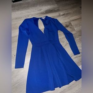 Blue long sleeve midi dress, wore once.